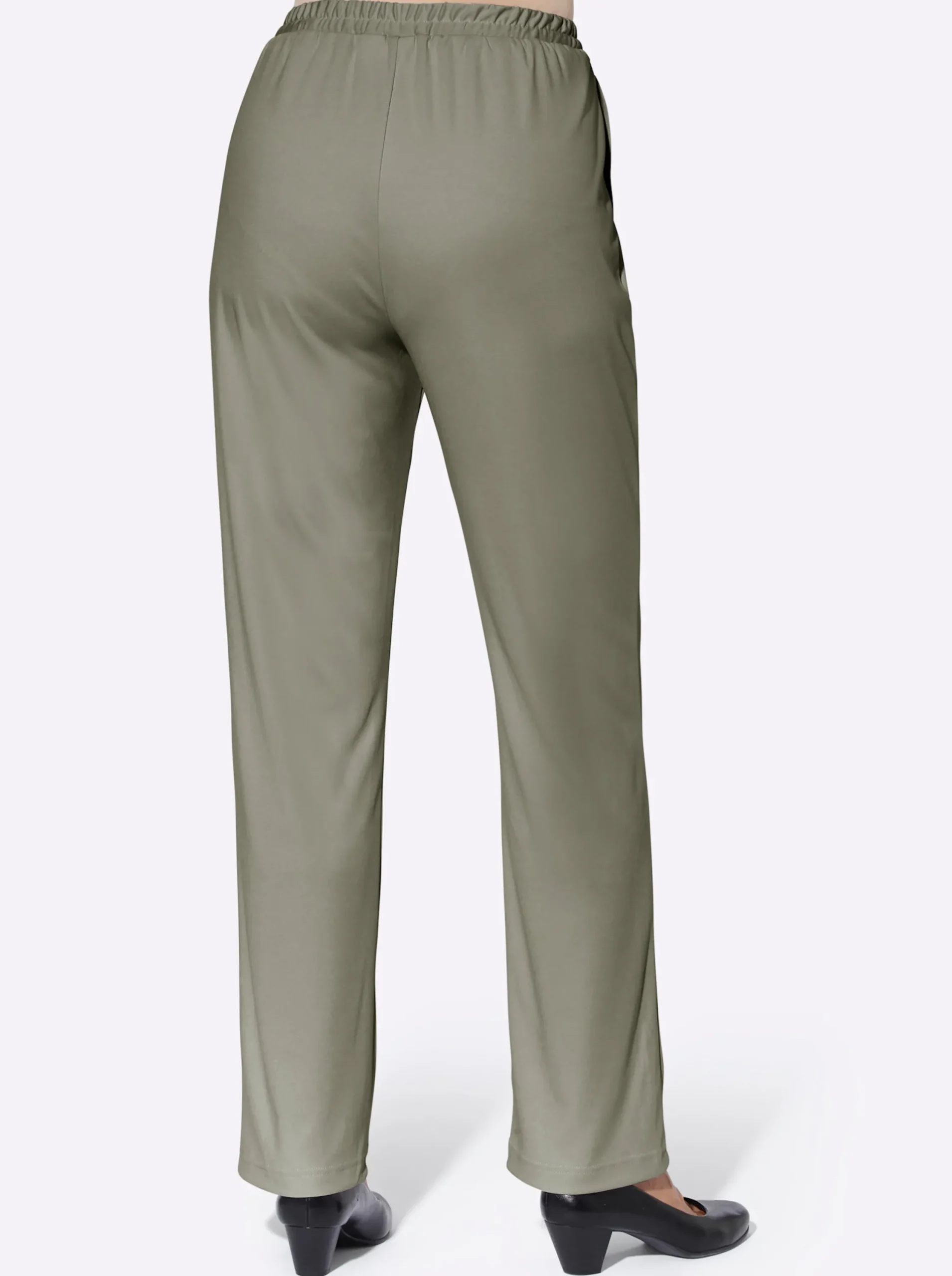 Hosen| Jerseyhose mit Bindeband khaki