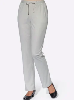 Hosen| Jerseyhose mit Bindeband hellgrau