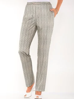 Hosen| Jerseyhose mit Bindeband sand-gestreift