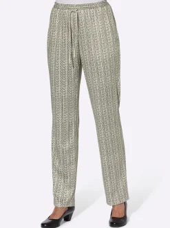 Hosen| Jerseyhose mit Bindeband sand-gestreift