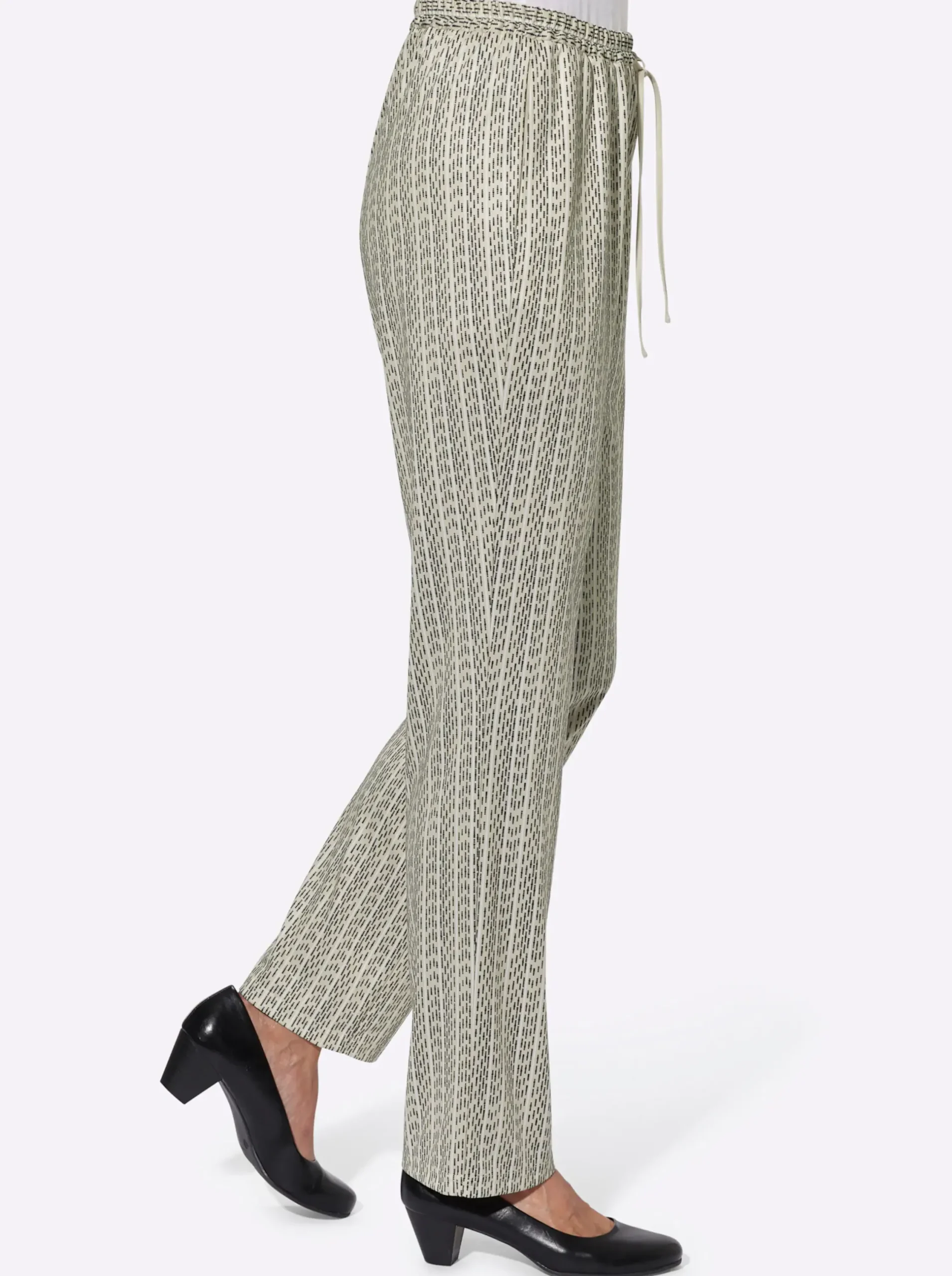 Hosen| Jerseyhose mit Bindeband sand-gestreift
