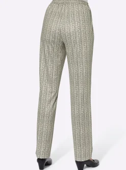 Hosen| Jerseyhose mit Bindeband sand-gestreift