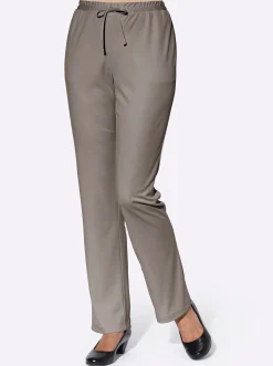 Hosen| Jerseyhose mit Bindeband taupe