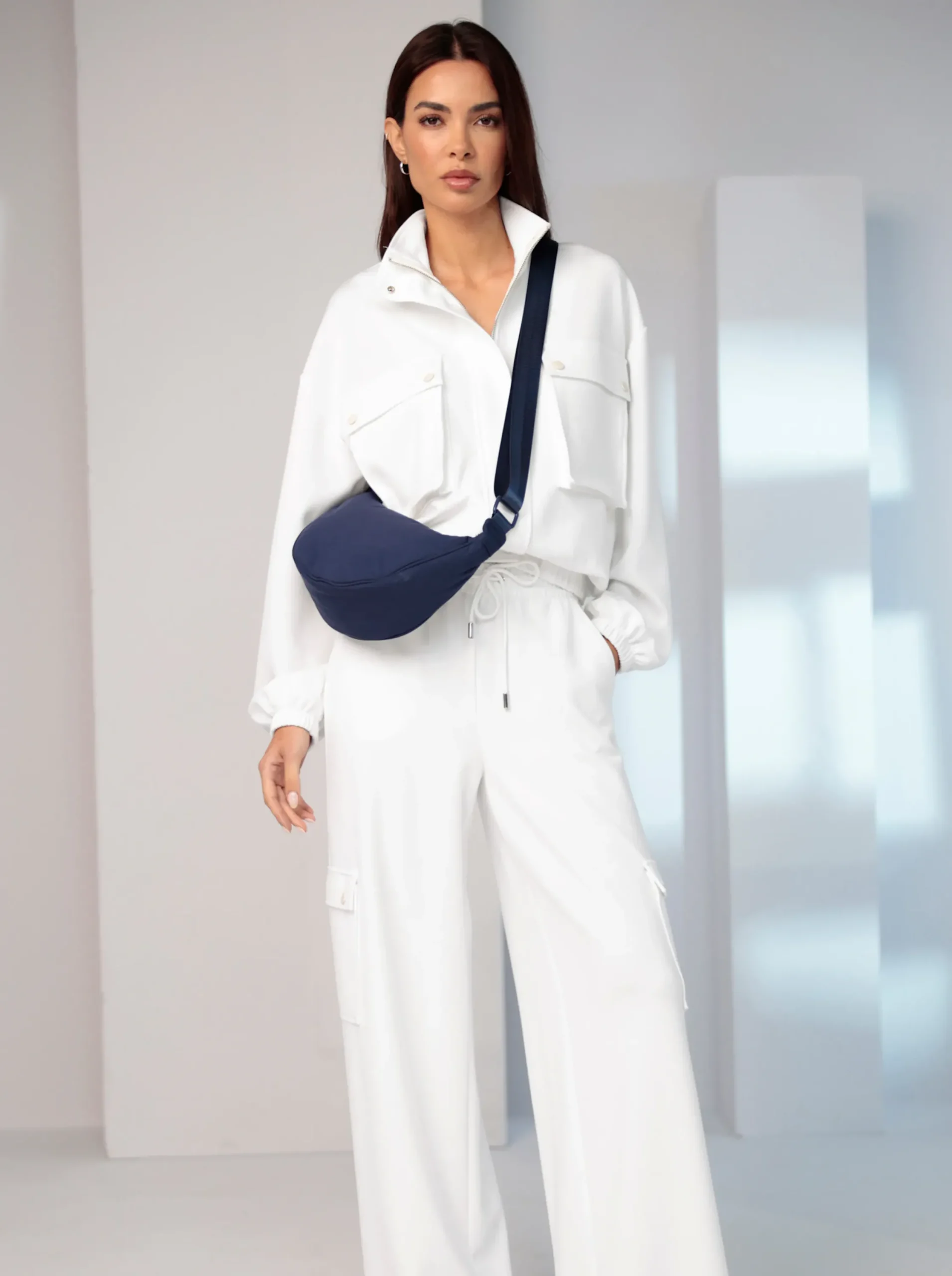 Hosen|heine Jerseyhose mit Cargo-Taschen ecru