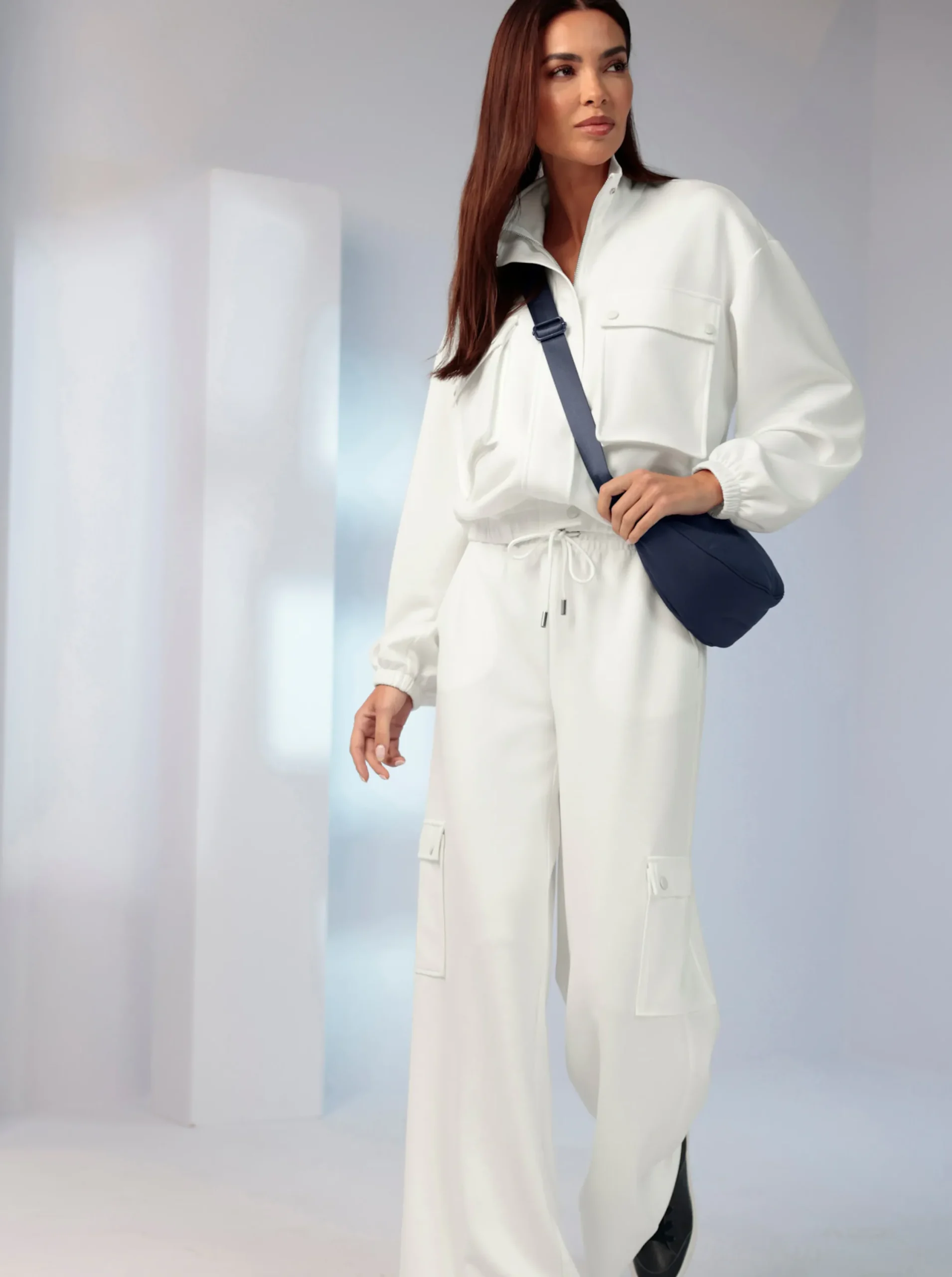 Hosen|heine Jerseyhose mit Cargo-Taschen ecru
