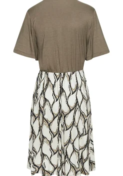 Strandkleider|Kleider|LASCANA Jerseykleid creme-khakibedruckt