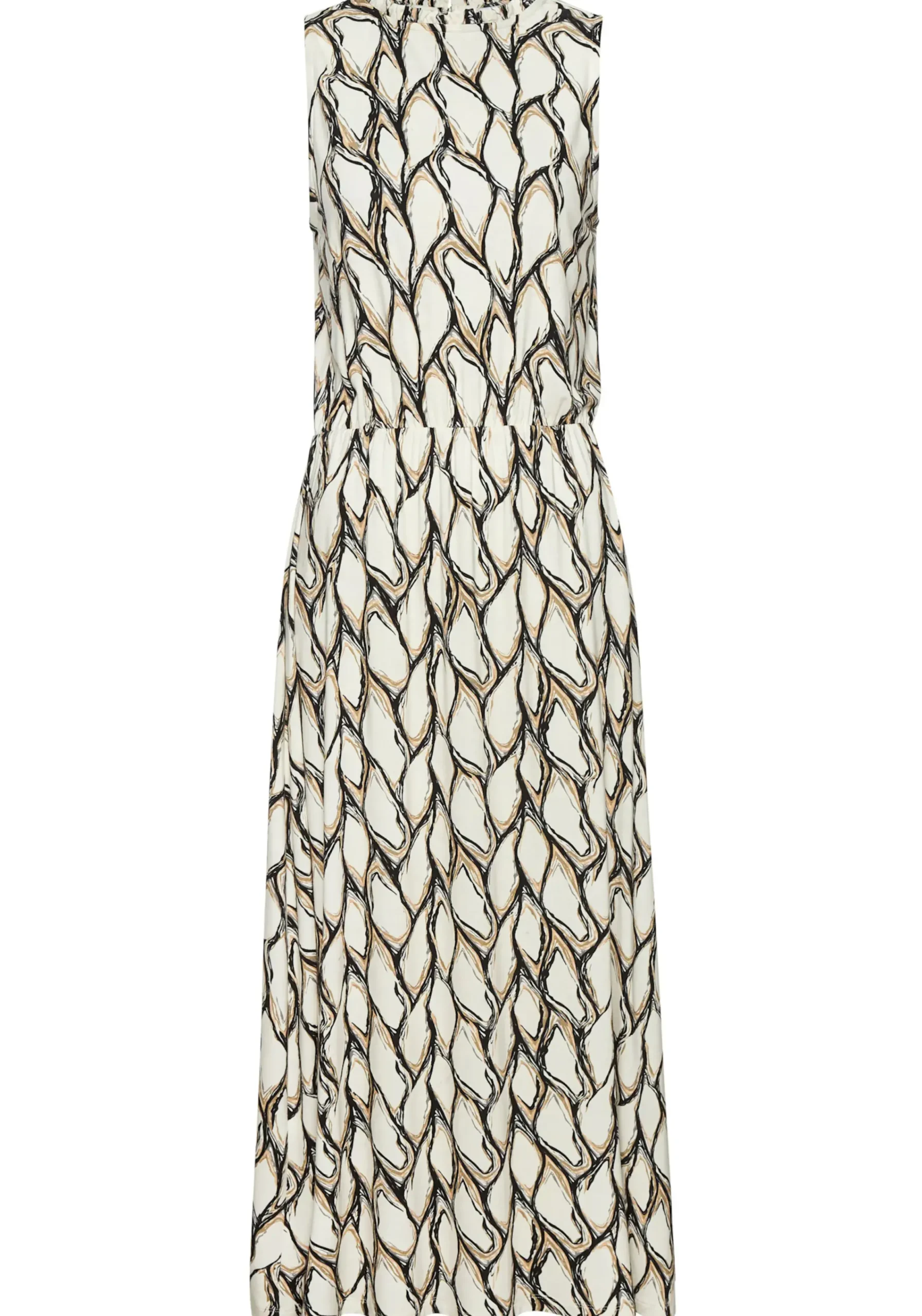 Strandkleider|Kleider|LASCANA Jerseykleid creme-khakibedruckt