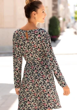 Strandkleider|Kleider|LASCANA Jerseykleid schwarz-bedruckt