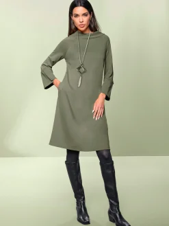 Kleider|heine Jerseykleid khaki