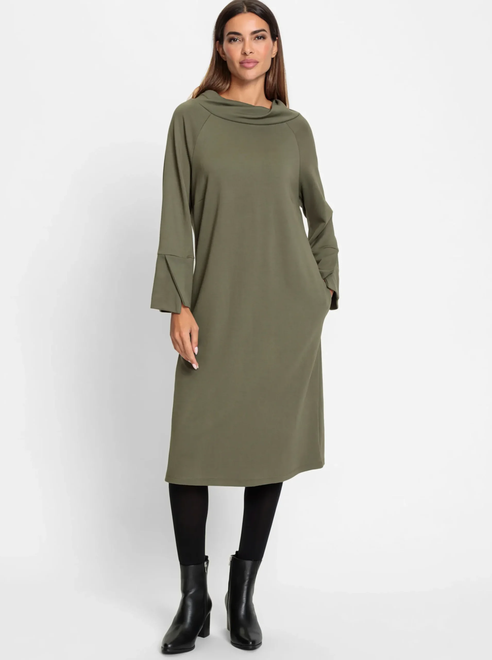 Kleider|heine Jerseykleid khaki