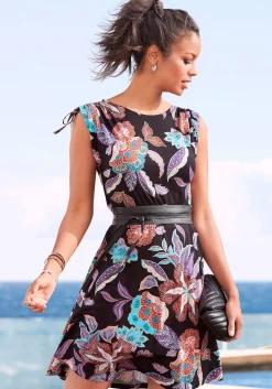 Kleider|Vivance Jerseykleid schwarz-bedruckt