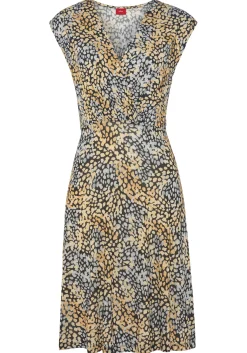 Strandkleider|Kleider|s.Oliver Jerseykleid schwarz-gelbbedruckt