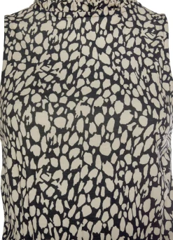 Strandkleider|Kleider|LASCANA Jerseykleid schwarz-beige-bedruckt