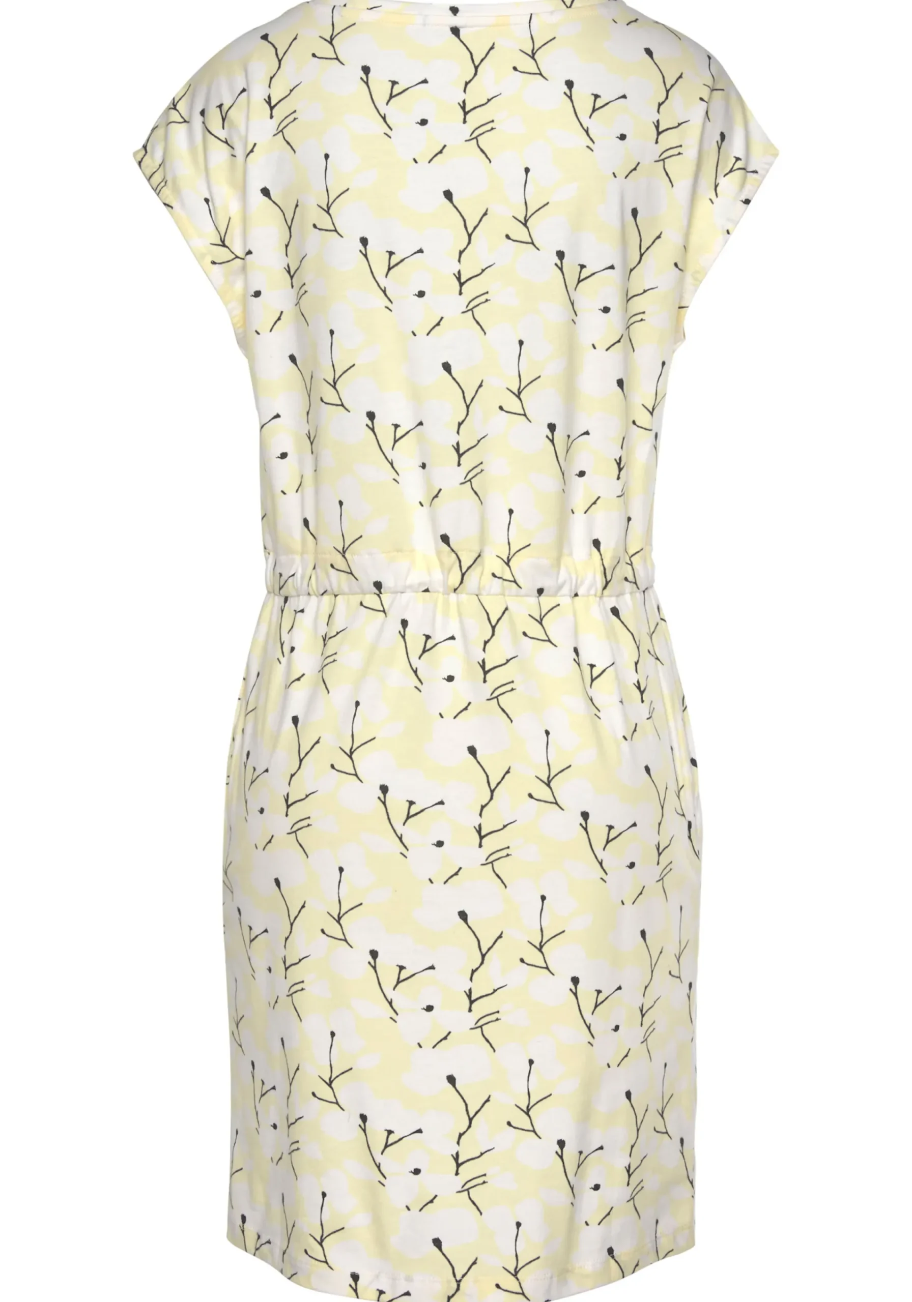 Strandkleider|Kleider|Beachtime Jerseykleid gelb-creme-bedruckt