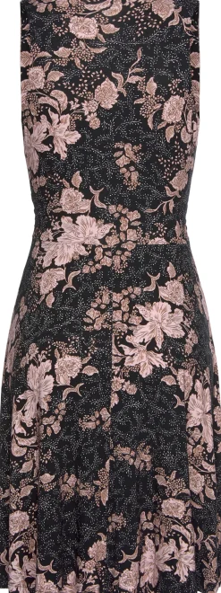 Strandkleider|Kleider|Vivance Jerseykleid schwarz-rose-bedruckt