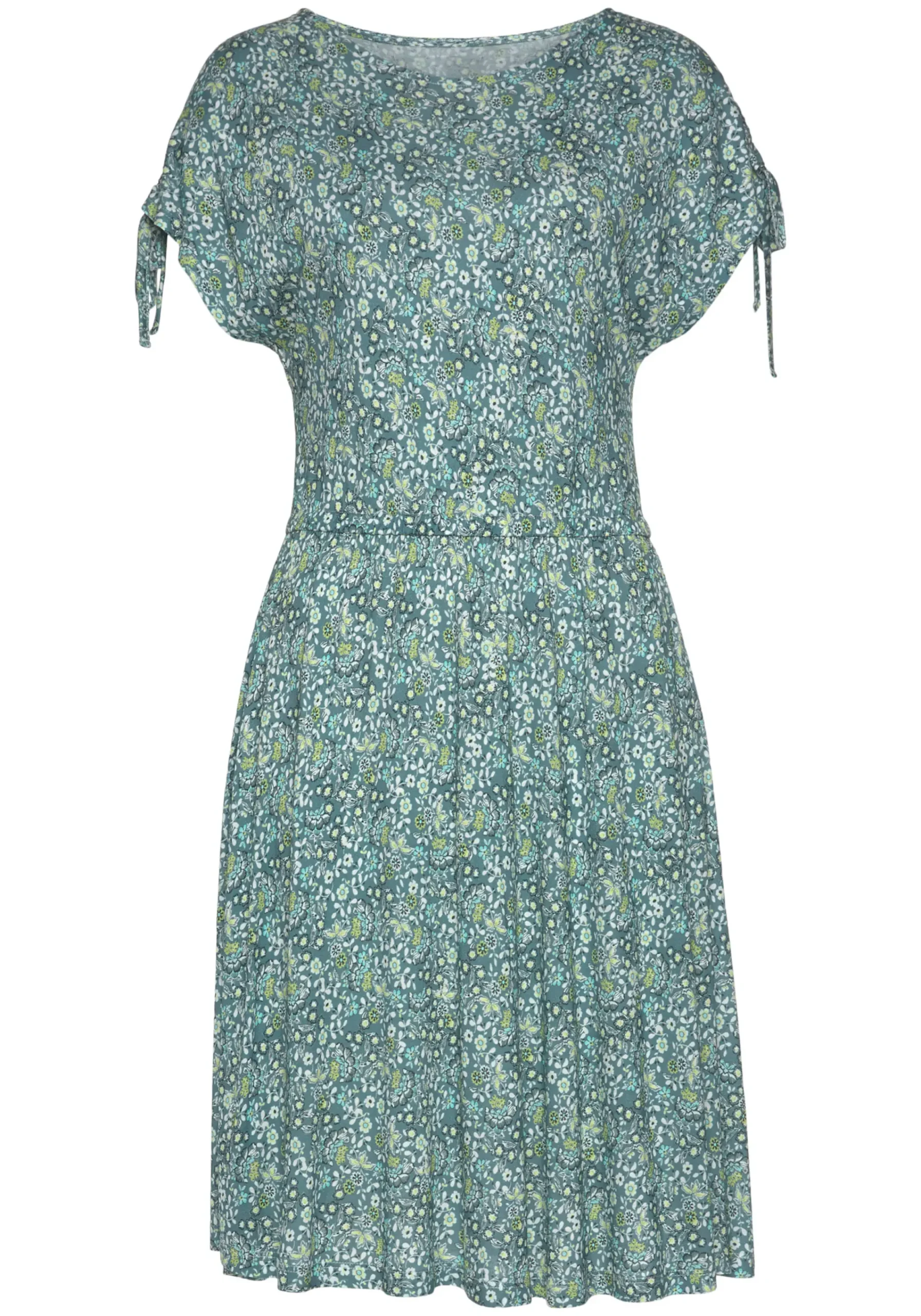 Strandkleider|Vivance Jerseykleid grün-bedruckt