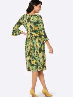 Kleider| Jerseykleid sand-apfel-bedruckt