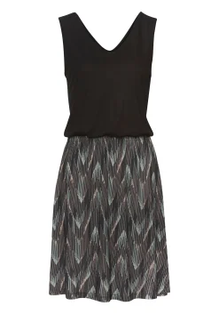 Kleider|Vivance Jerseykleid grün-schwarzbedruckt