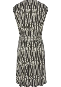 Strandkleider|LASCANA Jerseykleid schwarz-sandbedruckt