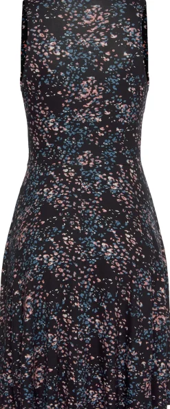 Strandkleider|Vivance Jerseykleid schwarz-rose-bedruckt