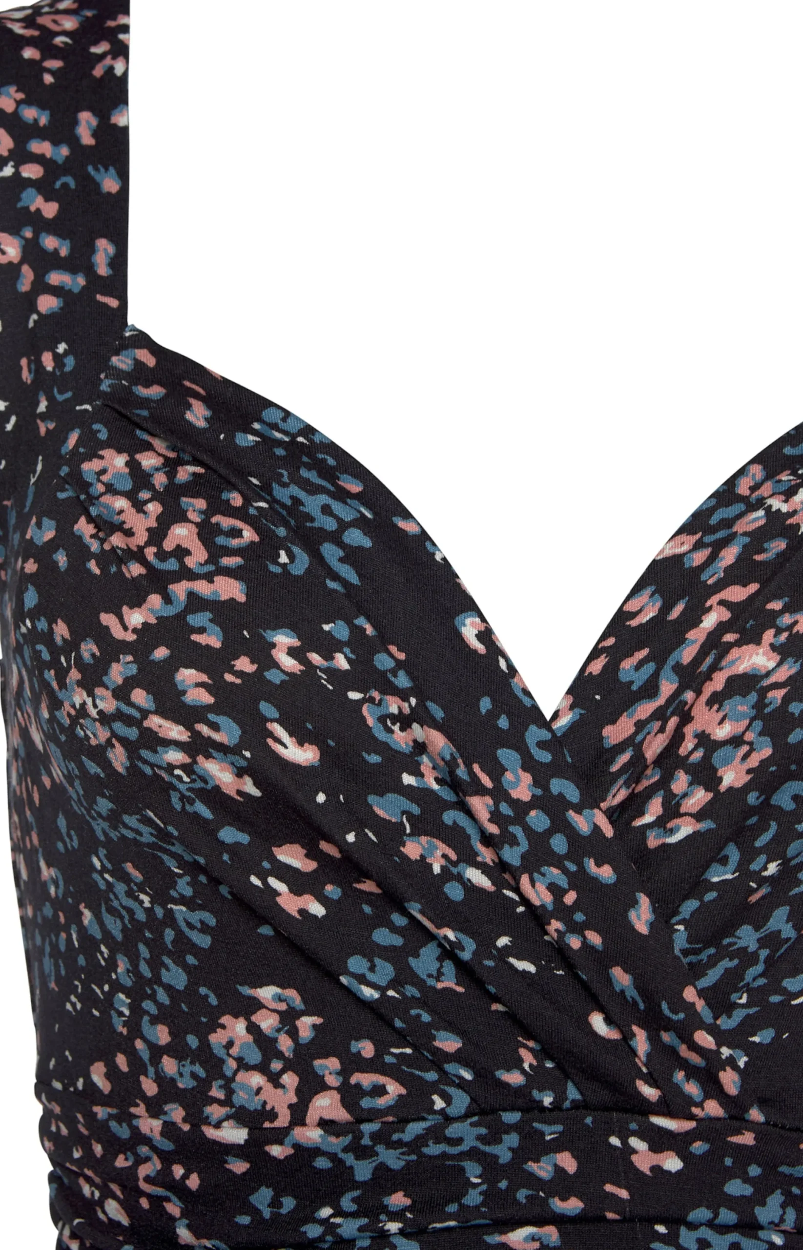Strandkleider|Vivance Jerseykleid schwarz-rose-bedruckt