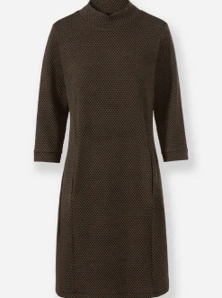 Kleider|heine Jersey-Kleid dunkeltaupe-schwarz-gemustert