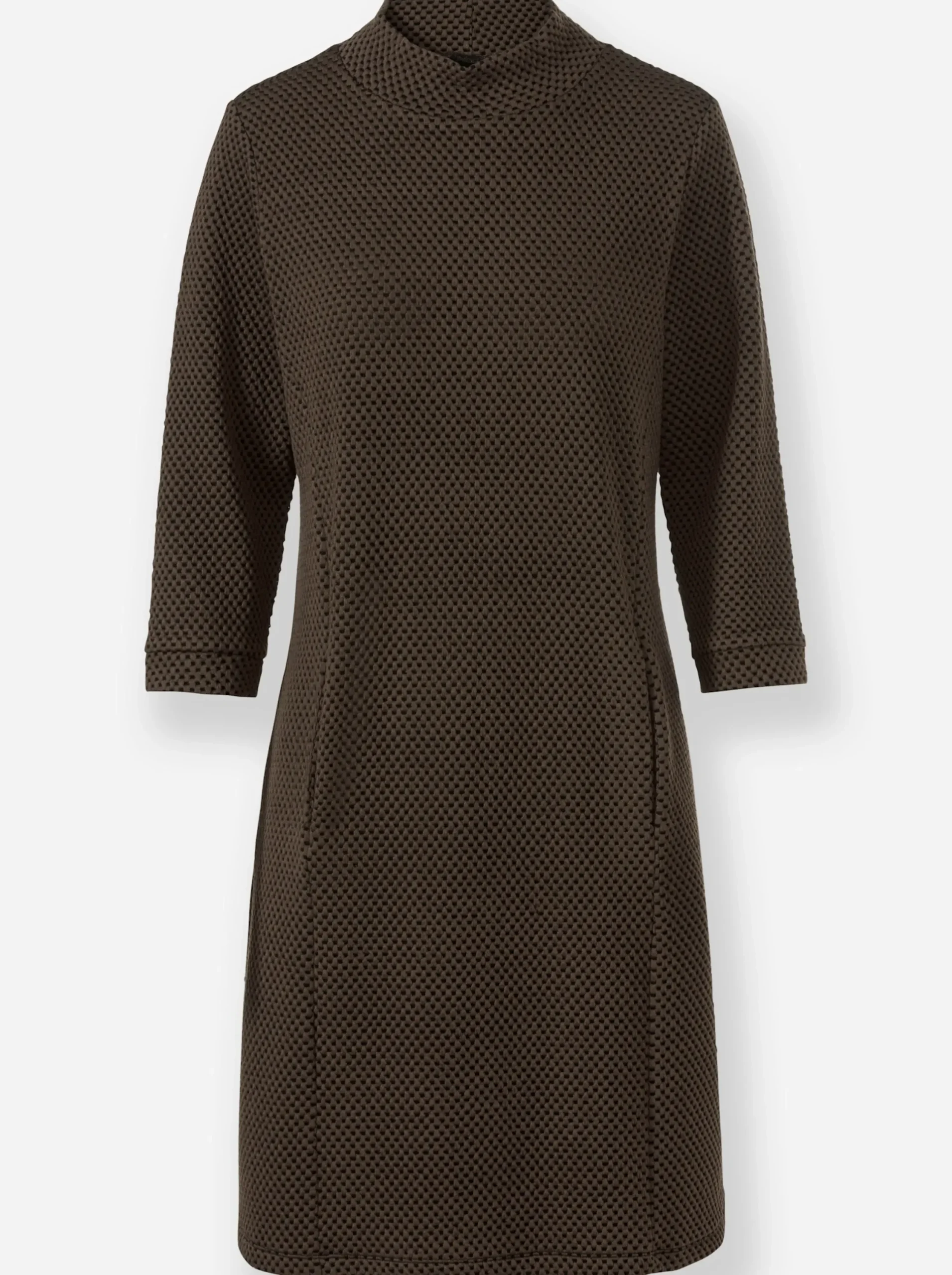 Kleider|heine Jersey-Kleid dunkeltaupe-schwarz-gemustert