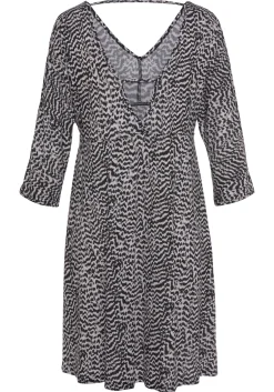 Kleider|Vivance Jerseykleid schwarz-weißbedruckt