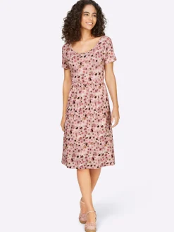 Kleider|heine Jerseykleid im Romantik-Dessin hellrosé-ecru-bedruckt