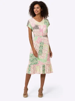 Kleider|heine Jerseykleid in Schlupfform rosé-jade-bedruckt