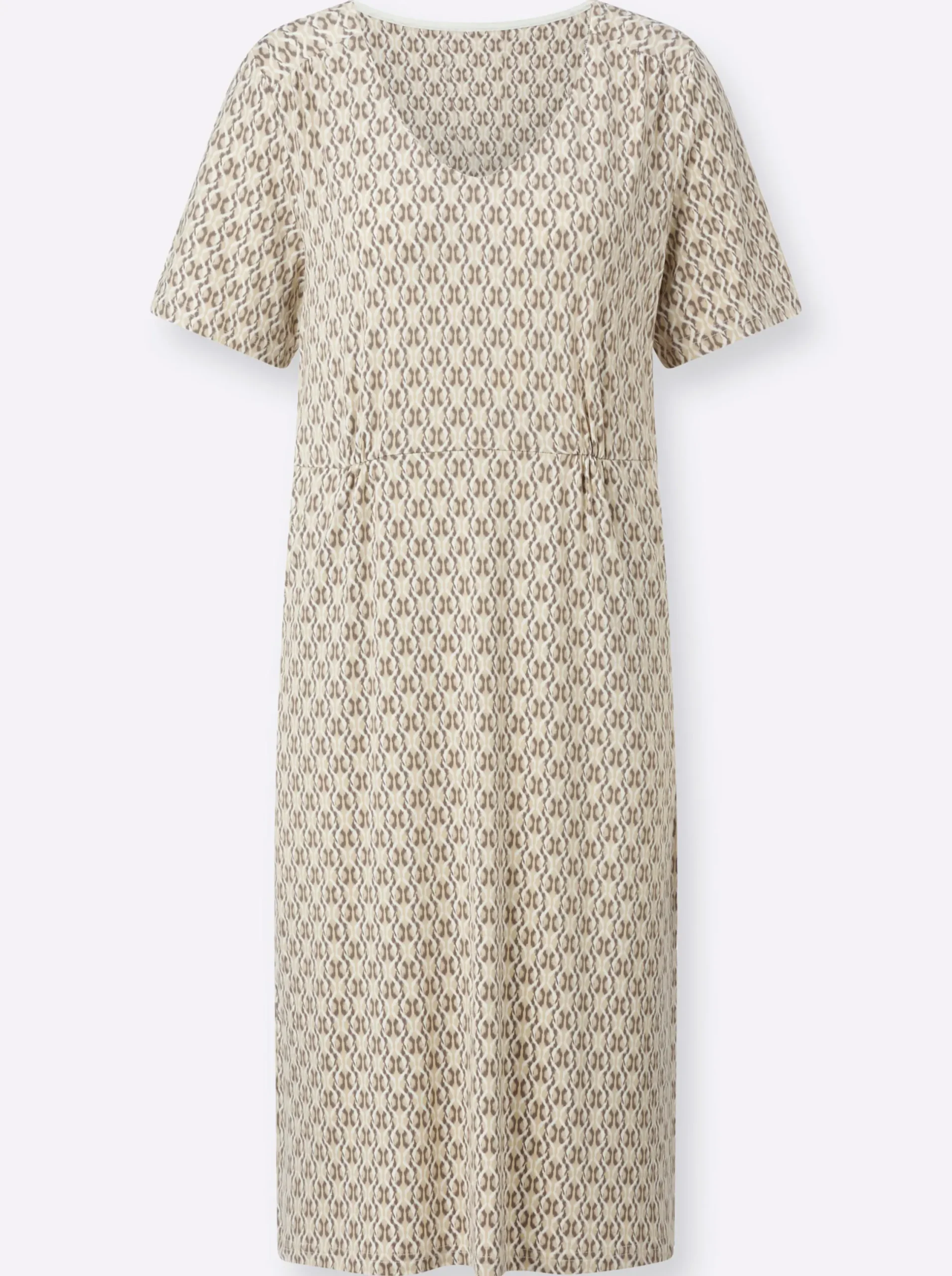 Kleider| Jerseykleid in Schlupfform, bedruckt sand-dunkeltaupe-bedruckt