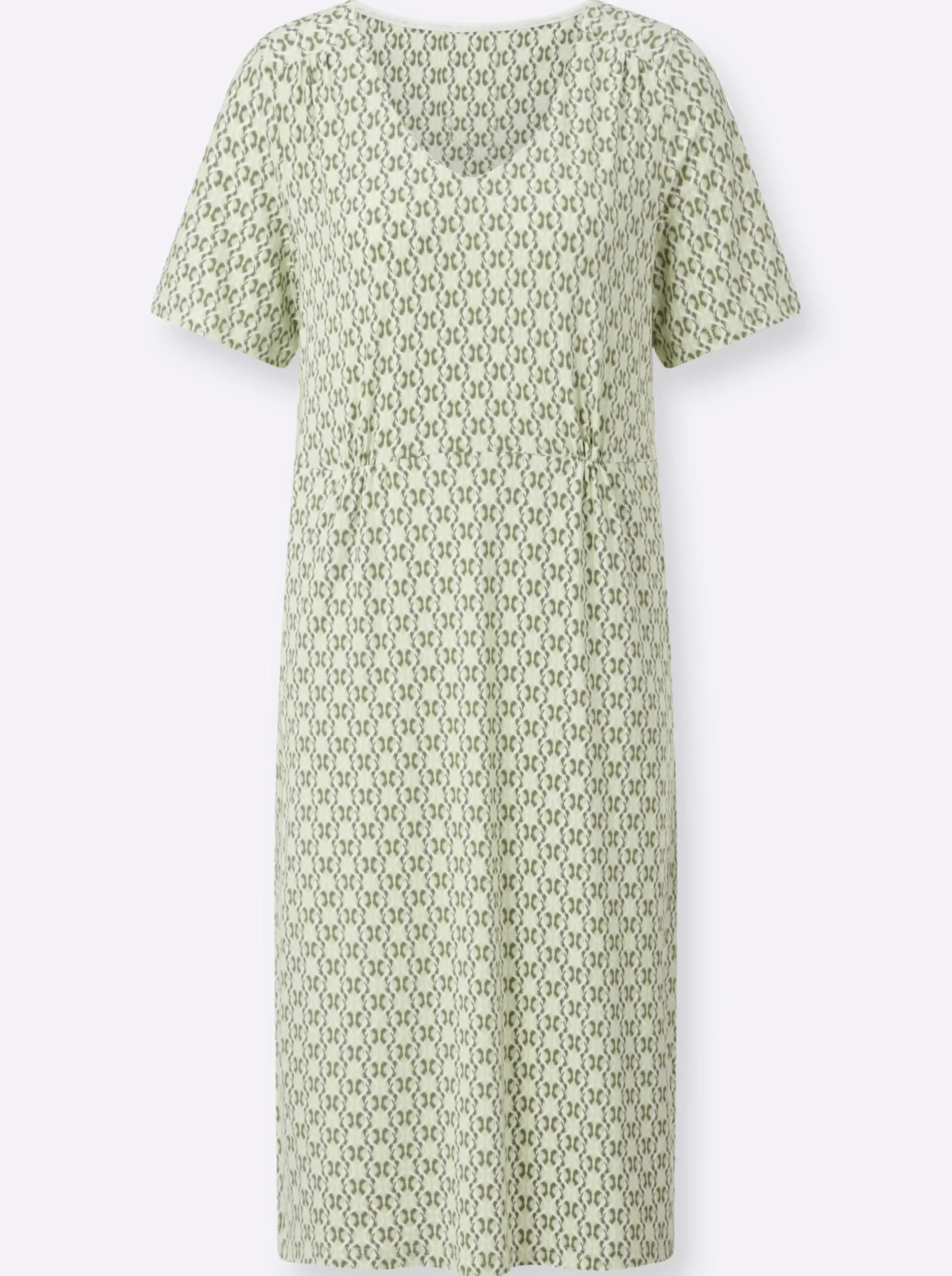 Kleider| Jerseykleid in Schlupfform, bedruckt pistazie-khaki-bedruckt