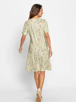 Strandkleider|Kleider| Jerseykleid mit Blümchen-Druck pistazie-bedruckt