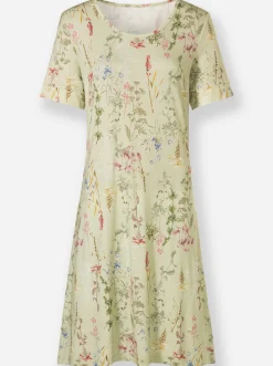 Strandkleider|Kleider| Jerseykleid mit Blümchen-Druck pistazie-bedruckt