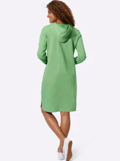 Kleider| Jerseykleid mit Känguru-Tasche apfel