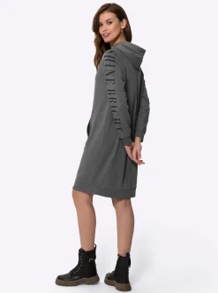 Kleider|heine Jerseykleid mit Känguru-Tasche vorne anthrazit