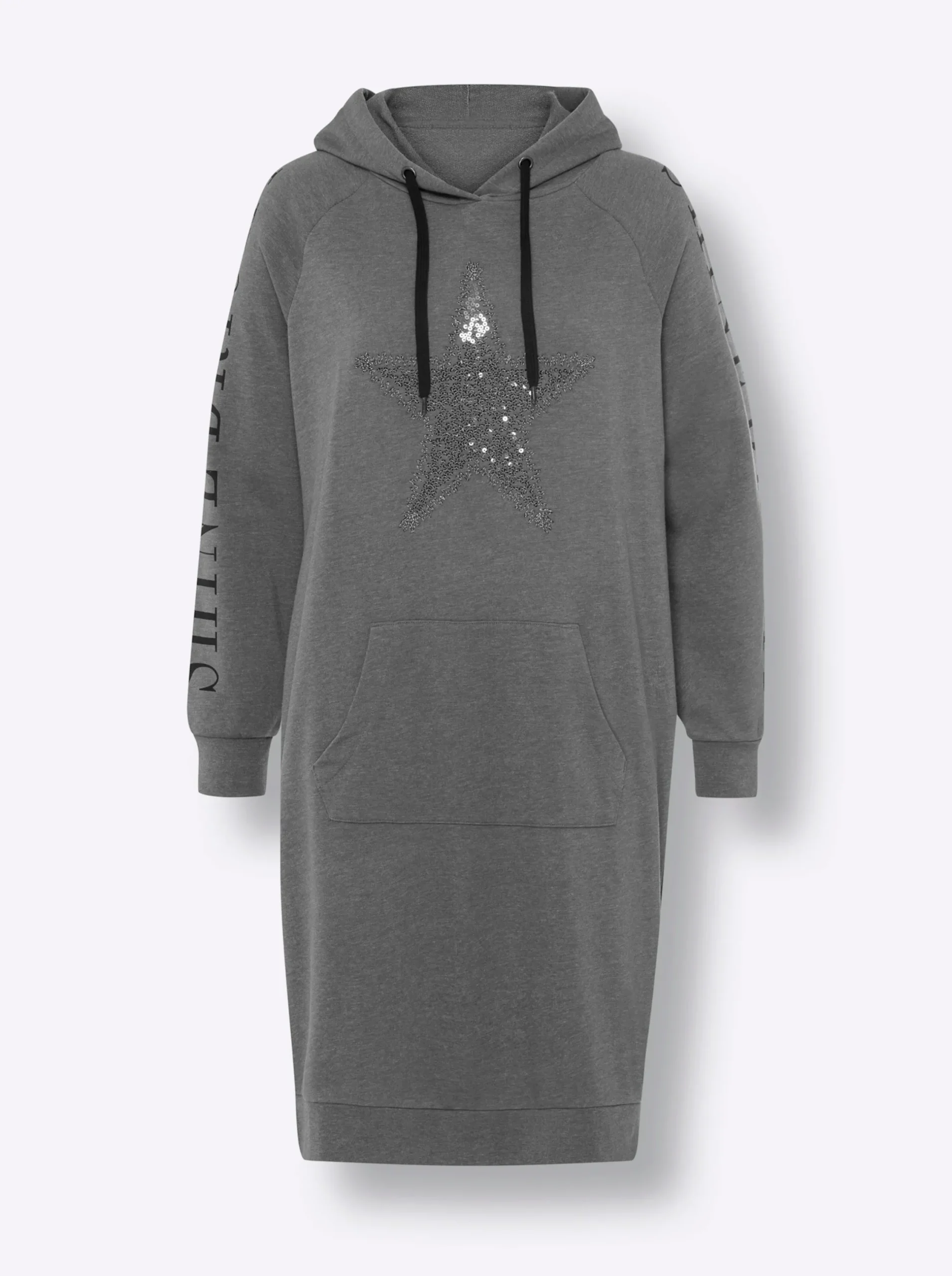 Kleider|heine Jerseykleid mit Känguru-Tasche vorne anthrazit
