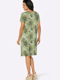 Kleider| Jerseykleid mit Nahttaschen, bedruckt khaki-bedruckt