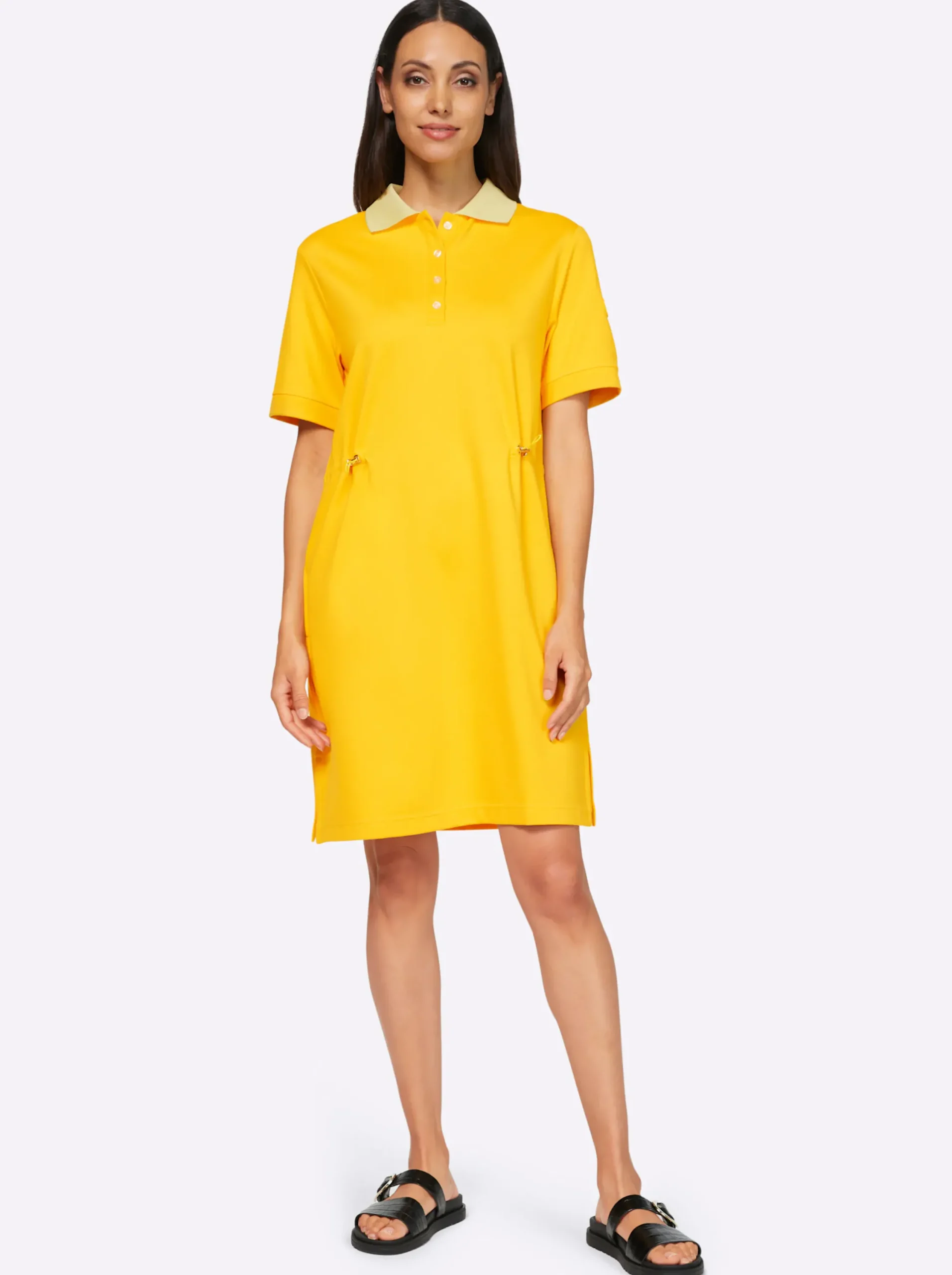 Strandkleider|Kleider|heine Jerseykleid mit Polokragen sonnengelb