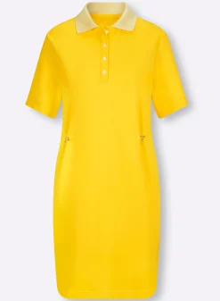 Strandkleider|Kleider|heine Jerseykleid mit Polokragen sonnengelb