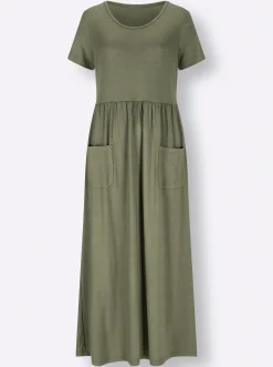 Kleider| Jerseykleid mit Taschen khaki