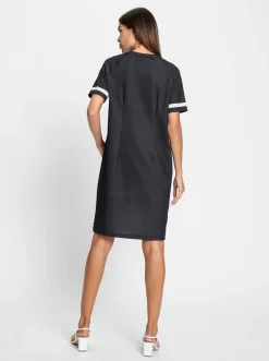 Kleider|heine Jerseykleid mit Taschen schwarz-weiß-bedruckt