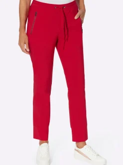 Hosen| Jogg Pants mit Passformsattel hinten rot