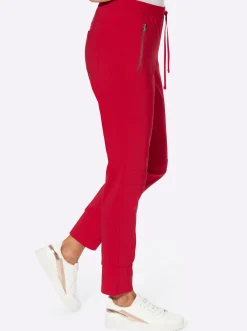 Hosen| Jogg Pants mit Passformsattel hinten rot