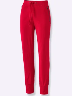 Hosen| Jogg Pants mit Passformsattel hinten rot