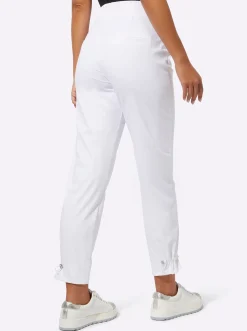 Hosen| Jogg Pants mit Raffungen am Saum weiß