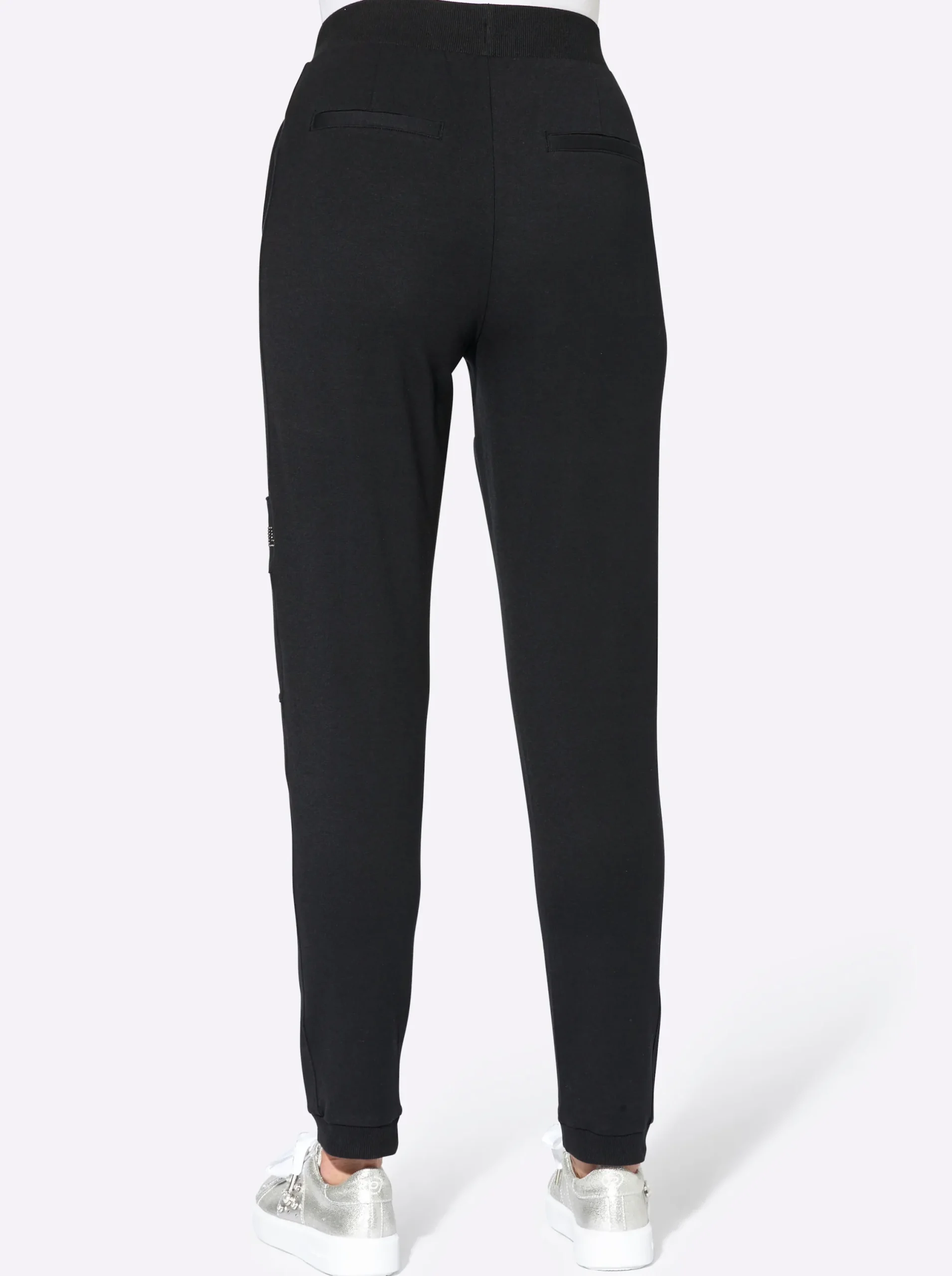 Homewear|Hosen| Jogg Pants mit Ripp-Abschlüssen schwarz