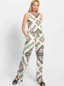 Overalls|heine Jumpsuit champagner-salbei-bedruckt