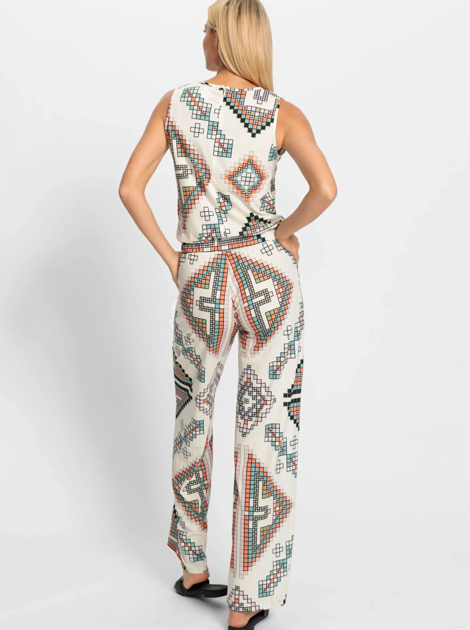 Overalls|heine Jumpsuit champagner-salbei-bedruckt
