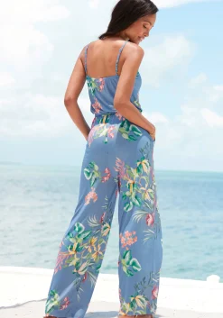 Strandmode|Buffalo Jumpsuit blaubedruckt